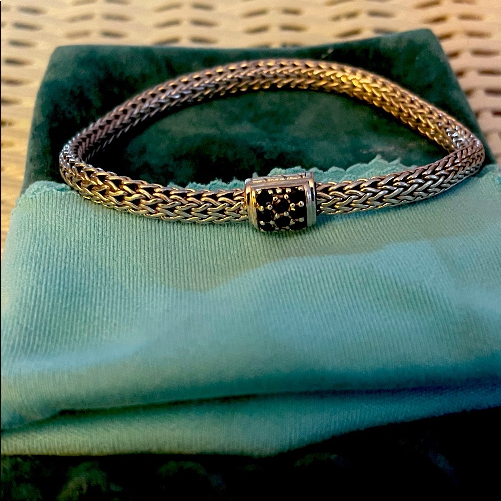 JOHN HARDY ICONIC STERLING SILVER, BLACK SAPPHIRE BRACELET